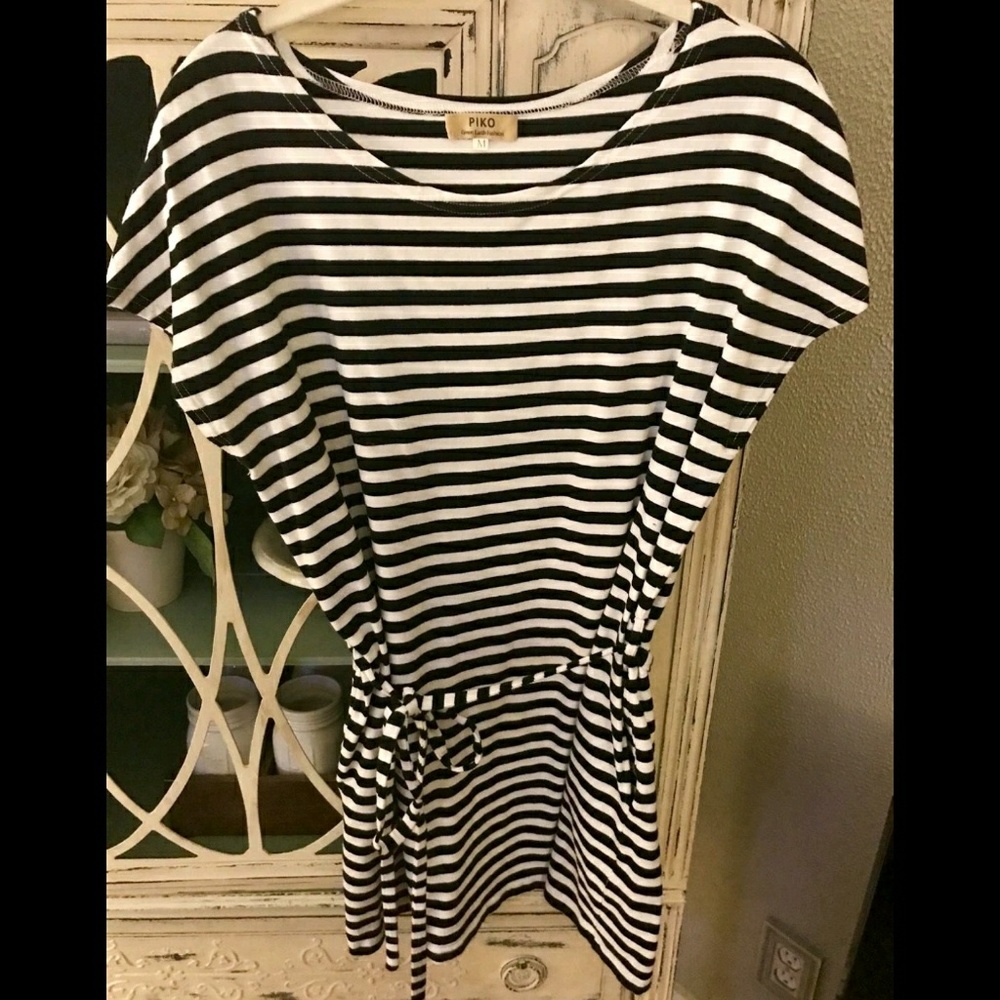 { PIKO } Striped Tunic w/ Belt